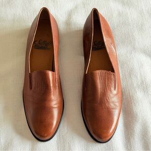 Selly Moc Fit Whysper Shoes Womens Size 8.5N Brown Leather Loafers Flats Comfort